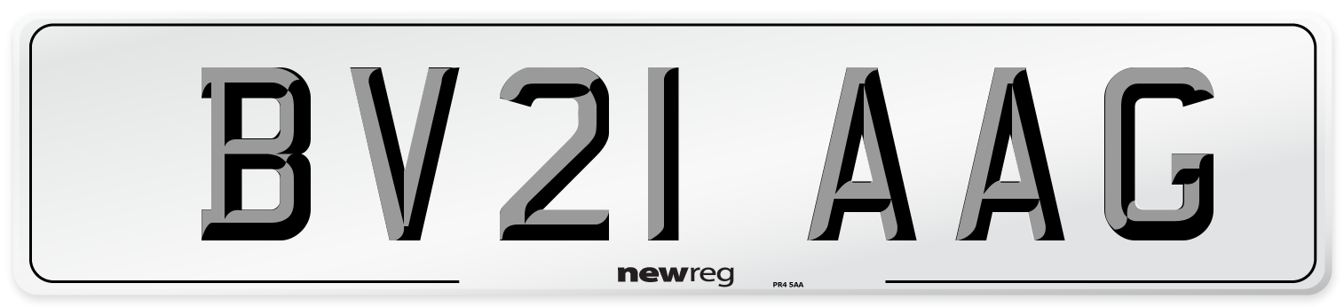 BV21 AAG Number Plate from New Reg